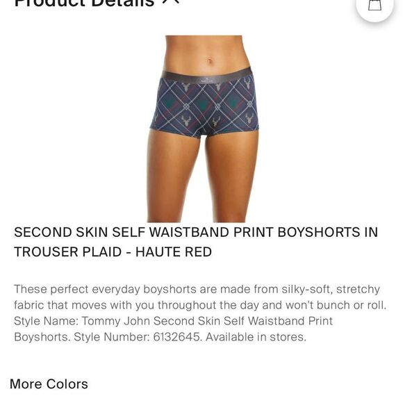 NWT New Tommy John Second Skin Plaid Print Boyshort Panties Size Small NEW - Picture 7 of 7